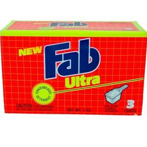 Vintage Fab Ultra Concentrated Laundry Detergent 7 oz. Sample 3 Loads Box NOS